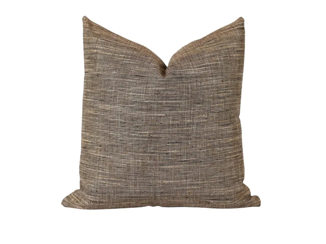 Tweed Pillow Cover: Brown Neutral Farmhouse Throw Pillow - Etsy | Etsy (US)