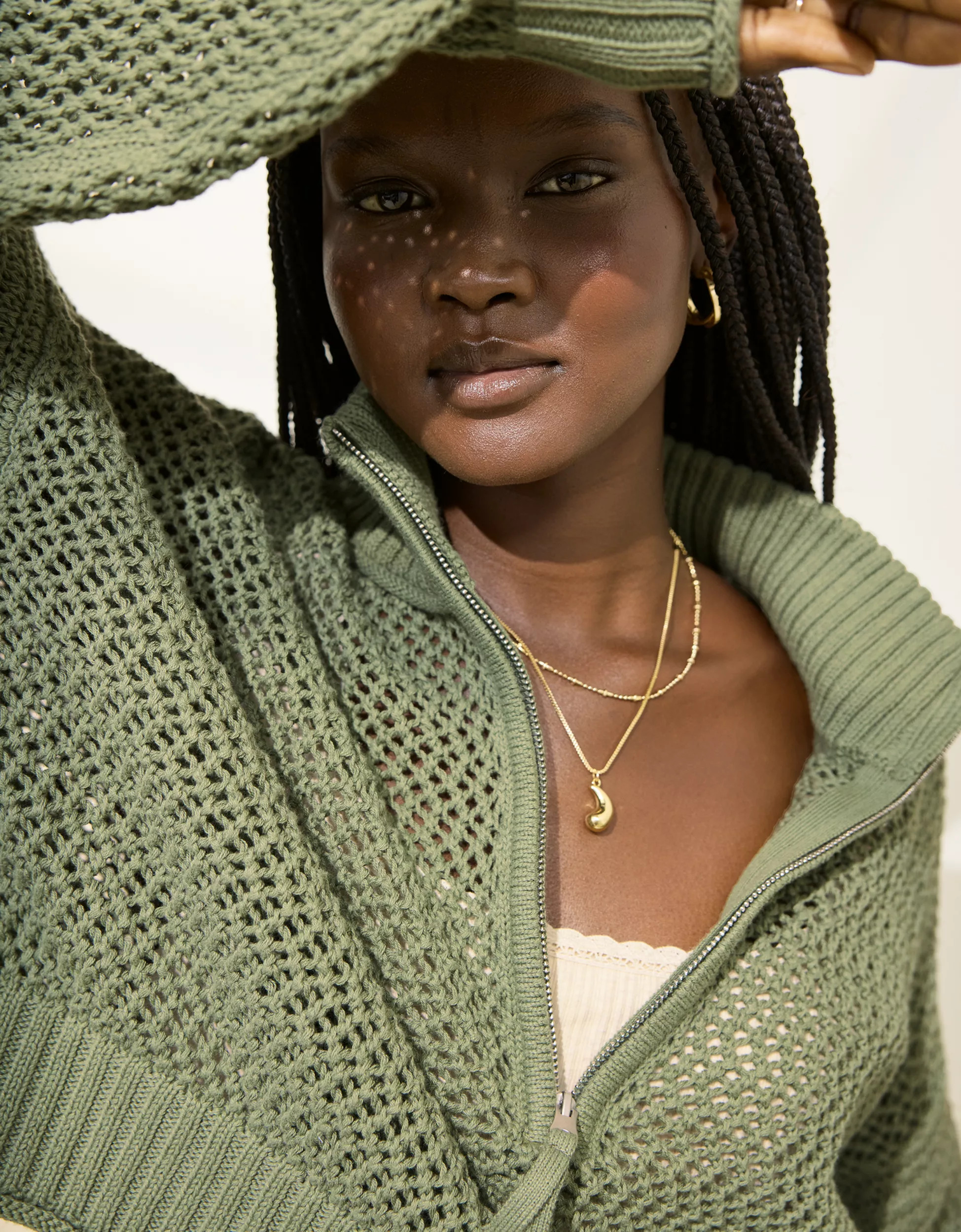Aerie Crochet Quarter Zip Sweater | American Eagle Outfitters (US & CA)