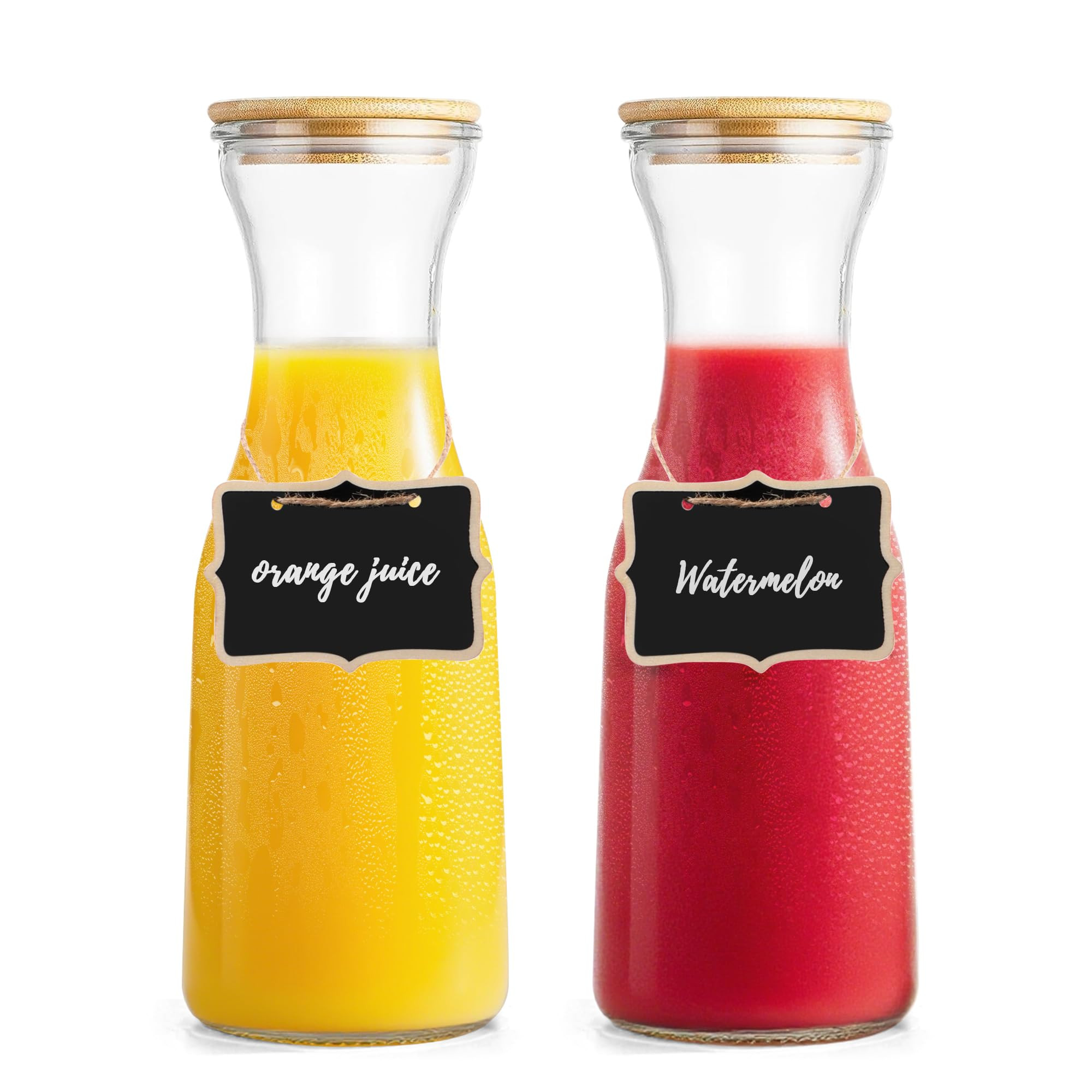 Glass Carafe with Bamboo Lid,35 Oz Beverage Dispensers Carafe,Mimosa Bar Supplies,Juice Bottles, ... | Amazon (US)