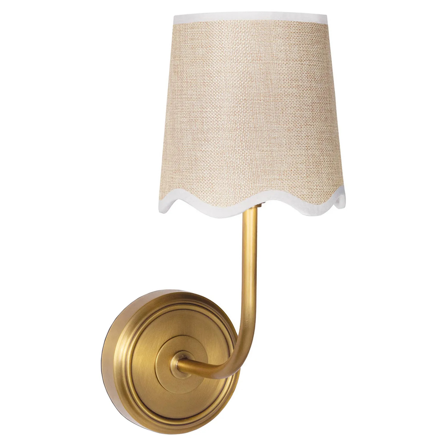 Ariel Natural Brass Steel Armed Wall Sconce | Kathy Kuo Home