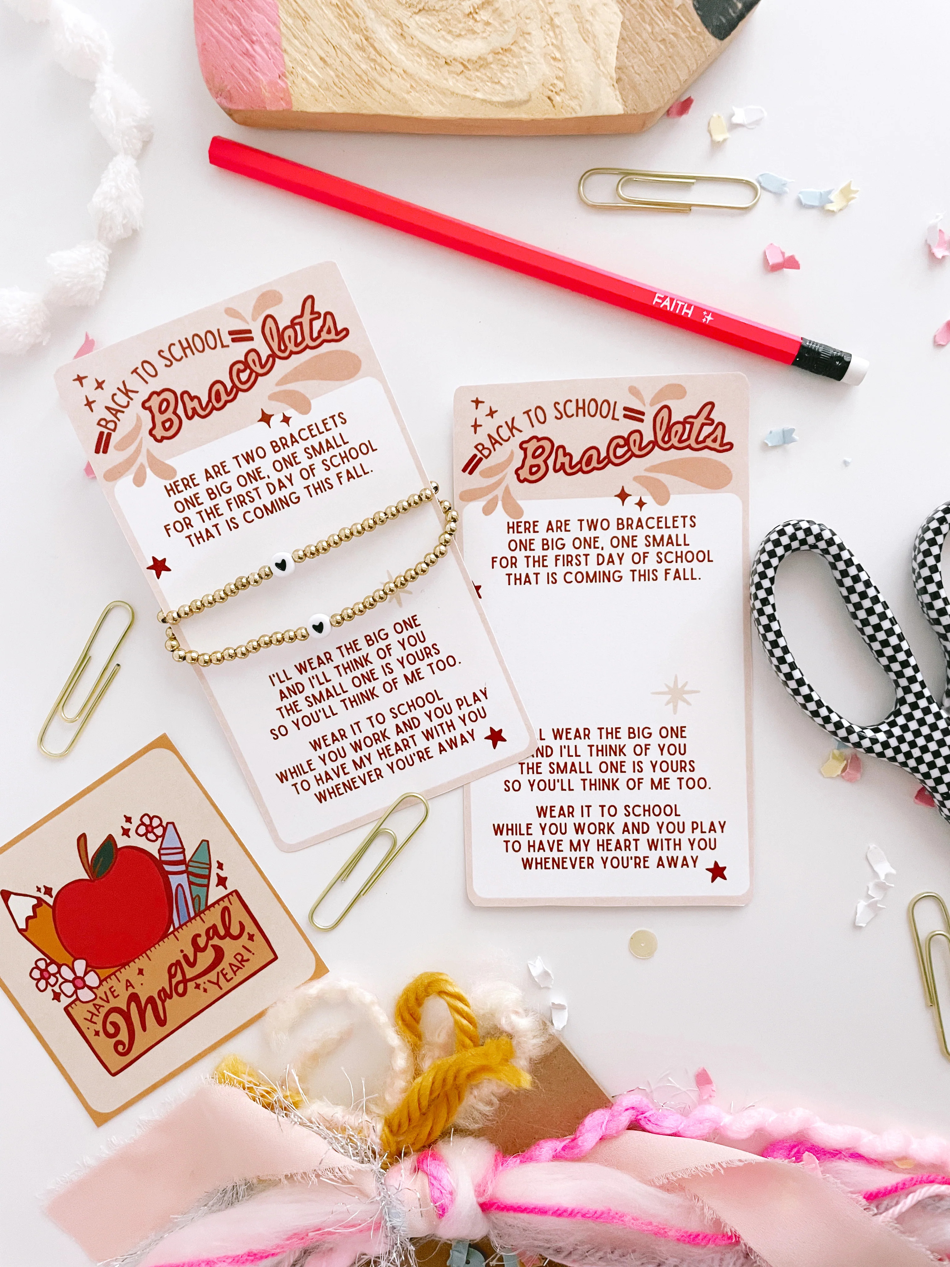 Back to School Bracelets printable | Printable gift | The Letter Vee