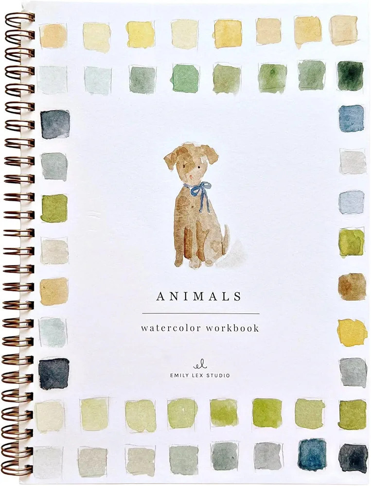 Animals Watercolor Workbook by Emily Lex Studio, 12 Beginner Friendly Sketched Illustrations, Lay... | Amazon (US)