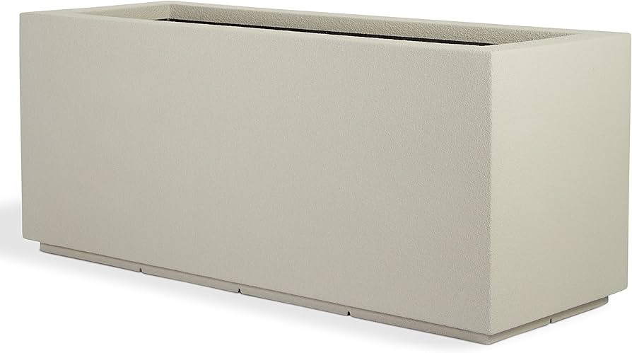 PolyStone Milan Modern Outdoor/Indoor Rectangular Trough Planter - 46" x 17" x 19" H - Lightweigh... | Amazon (US)