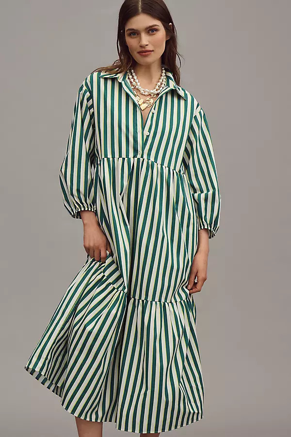 The Bettina Tiered Shirt Dress by Maeve | Anthropologie (US)