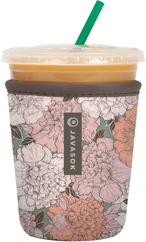 Sok It Java Sok Iced Coffee & Cold Soda Insulated Neoprene Cup Sleeve (Carnations, Small: 16-20oz... | Amazon (US)