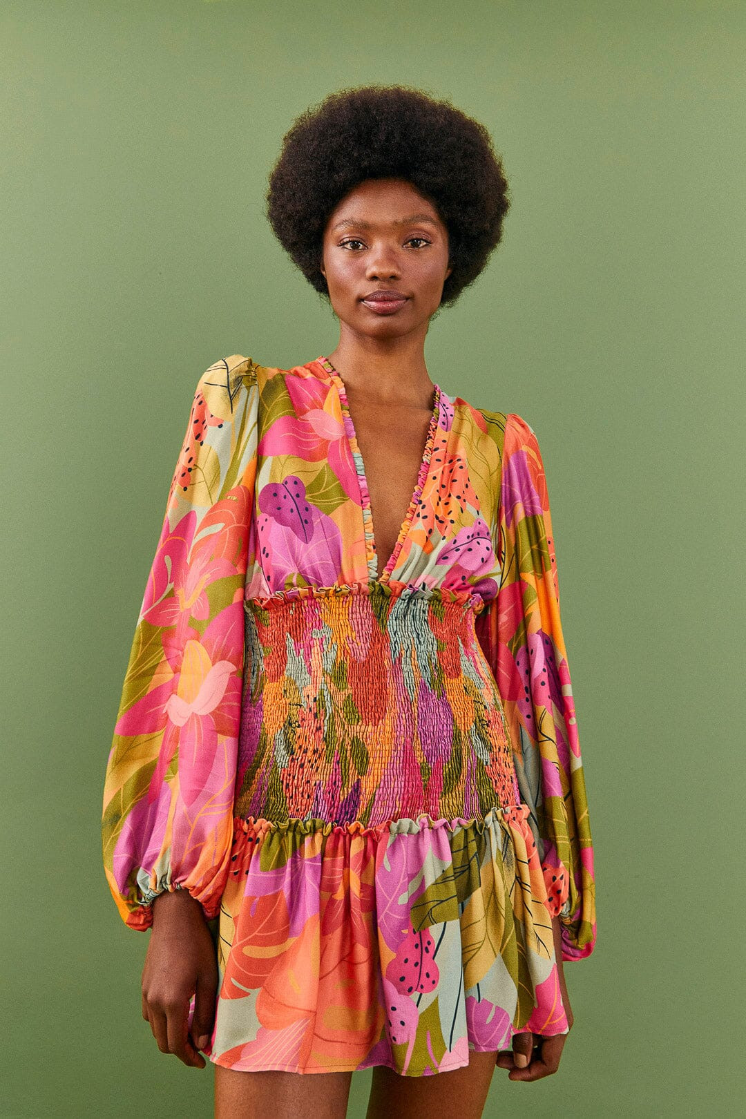 Sweet Forest Long Sleeve Mini Dress | FarmRio (US)