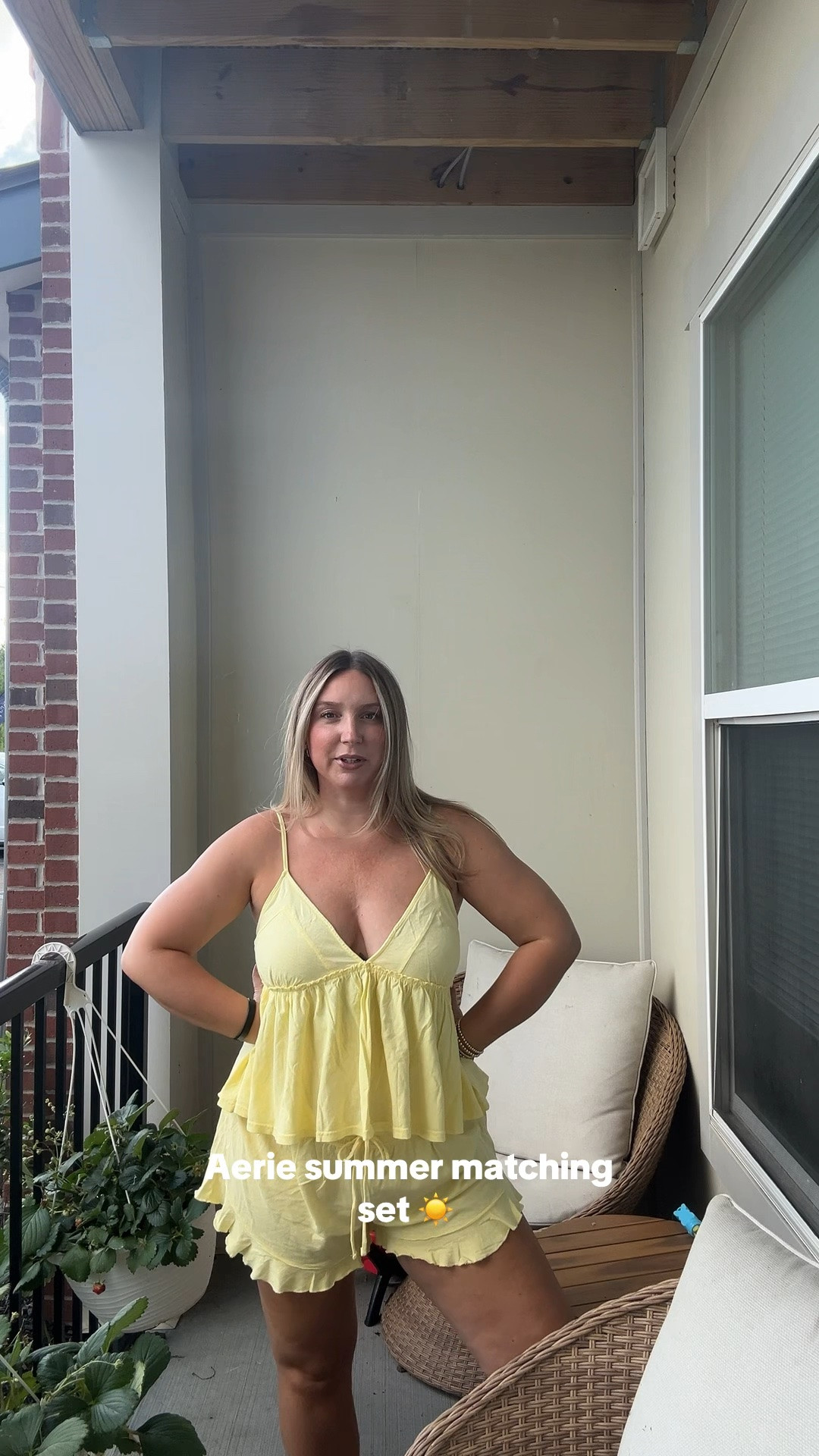 Wearing a size large in both top and bottom @Aerie
