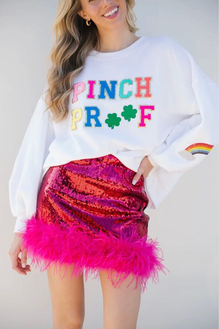✨St Patrick’s Women Fashion by Judith March✨

No pinching here! Our "PINCH PROOF PULLOVER" is perfect this St.Patty's day season. Our cropped pullover is a JM staple piece and is a perfect addition to your Saint Patrick's Day. Pair with one of our sequin feather skirts to complete this colorful look!

Home decor 
St Patricks Day
St Patrick’s decor
St Paddy’s 
St Patty’s Day
Happy St Shamrock Day
Happy Shamrocks 
St Patrick’s Day decor
Holiday decor
Bar decor
Bar essentials 
St Patrick’s party
Shamrocks party
St Patrick’s Day essentials 
St Patricks party ideas 
St Patrick’s birthday party ideas
St Patrick’s Day gift guide 
Backyard entertainment 
Entertaining essentials 
Party styling 
Party planning 
Party decor
Party essentials 
Kitchen essentials
St Patrick’s dessert table
St Patrick’s table setting
Housewarming gift guide 
Just because gift
St Patrick’s Day outfits inspo
Family photo session outfit ideas
Kids fashion 
Gifts for Her
Gifts for kids
Gifts for family
St Patrick’s fashion
Party backdrop ideas

Shop small
Lucky me
Lucky Charm
Kiss me I’m Irish 
Green clover 
Leprechaun 
Pot of gold
Shenanigans 
Winter outfits
St Patrick’s Day gift baskets
Party pennant flags
Dessert table decor
Gift tags
Acrylic custom tag
Shamrock confetti 
Party favors
Felt garland 
Pottery Barn Kids
Nursery decor
Kids bedroom decor 
Playroom decor
Bachelorette party decor
Bridal shower decor 
Lucky sign
Spring sign
St Patrick’s sign
Clover sign
St Patrick’s women appeal 
St paddy’s women sweatshirt 
Judith March outfits
Green pullover
Sequin miniskirt 
Green skirt
Pinch proof pullover 
Pink sequin skirt

#LTKGifts 
#LTKRefresh #liketkit 
#LTKHoliday #LTKFashion
#liketkit #LTKGiftGuide #LTKWomens #LTKbump #LTKbaby #LTKkids #LTKBeMine #LTKhome #LTKstyletip #LTKunder50 #LTKunder100 #LTKsalealert 

#LTKfamily #LTKSeasonal