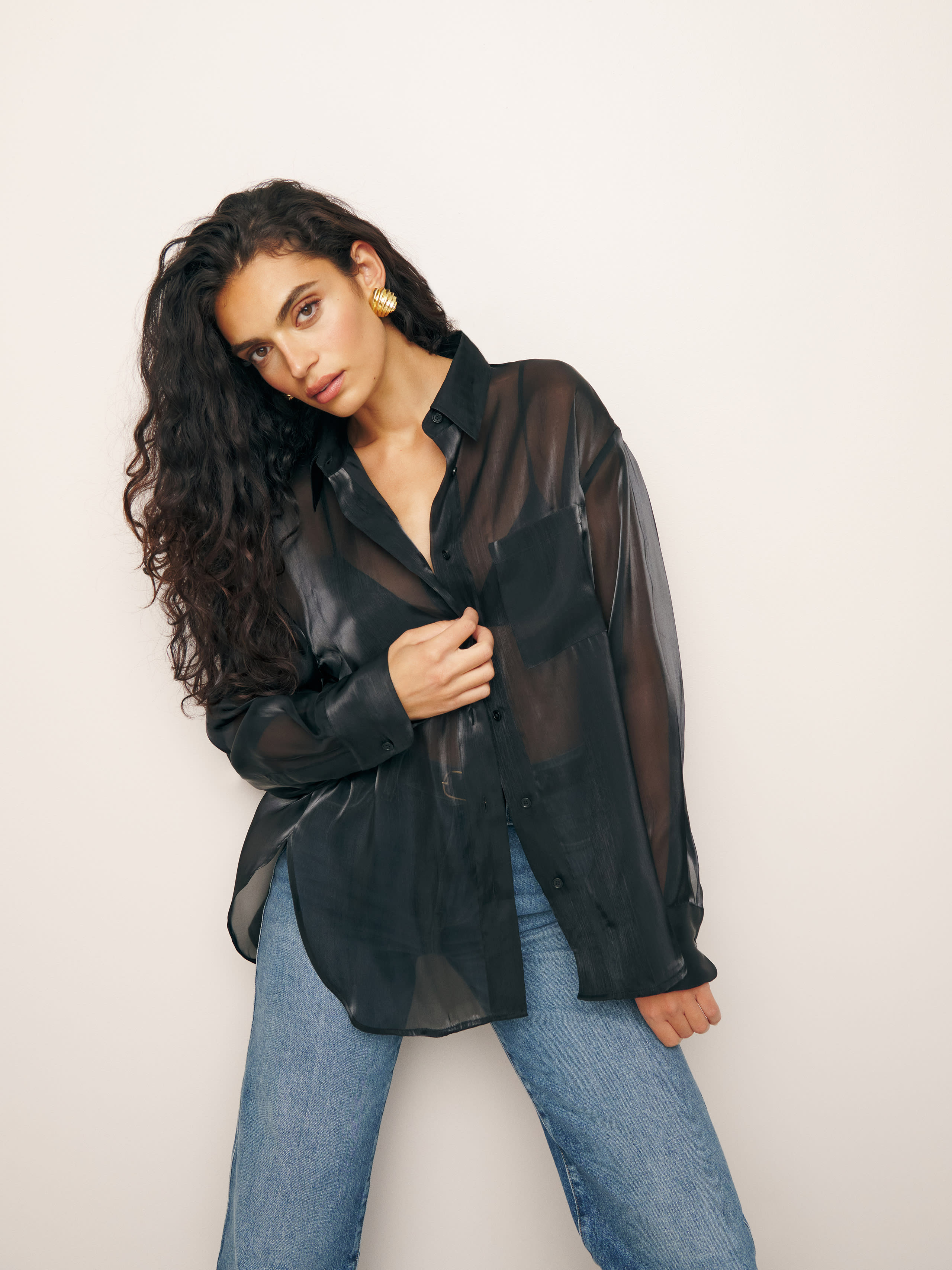 Will Oversized Sheer Shirt | Reformation (Global)