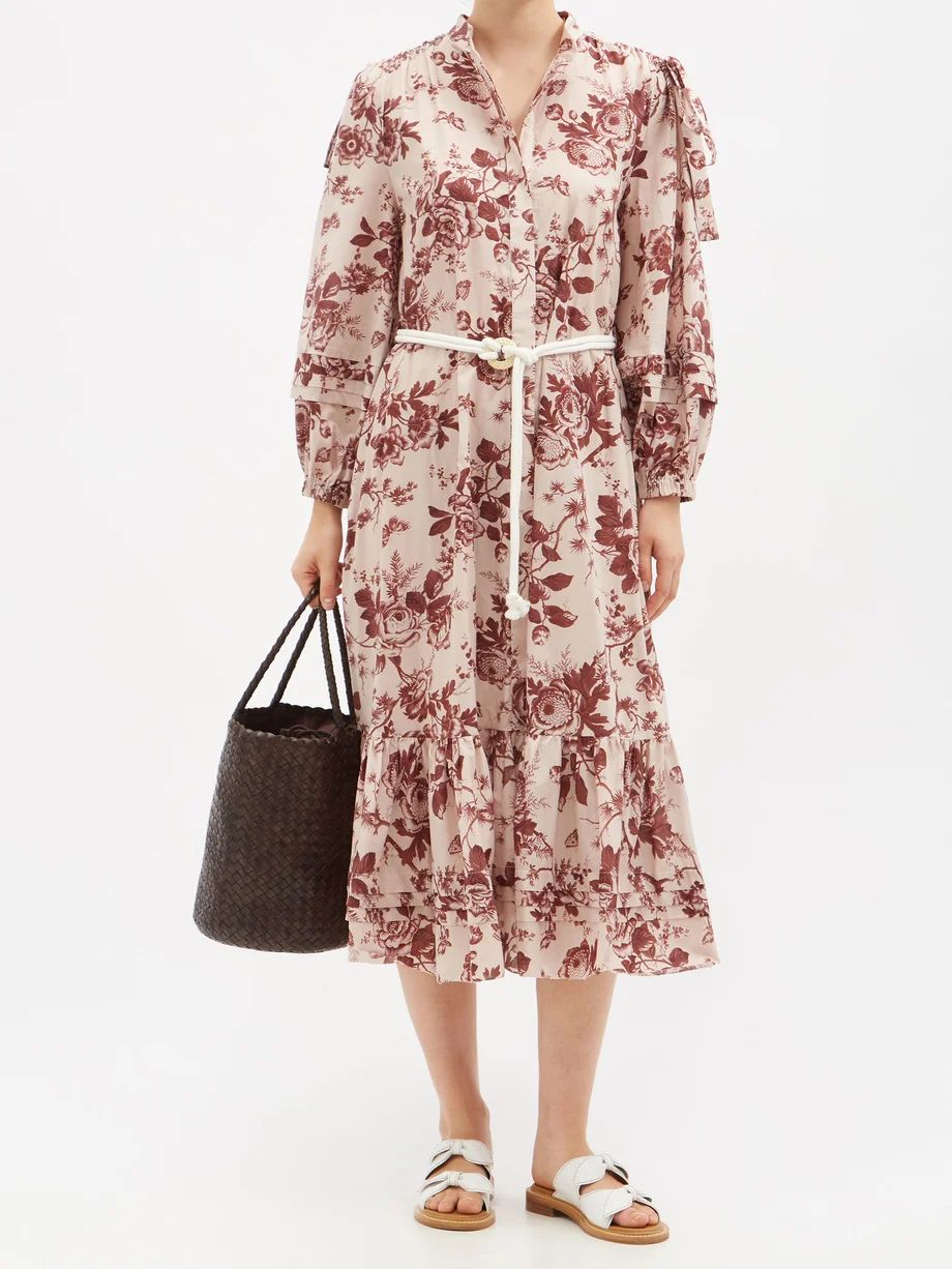Heather floral-print organic-cotton voile dress | ALÉMAIS | Matches (US)