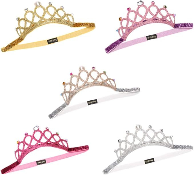 Baby Girl Rhinestone Crown Headbands Toddler Princess Tiara Crown Headband Set Hair Accessories f... | Amazon (US)