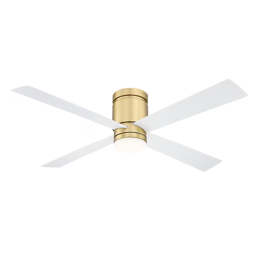 Fanimation Kwartet 52-in Color-Changing Integrated LED Outdoor Flush Mount Brushed Satin Brass wi... | Lowe's