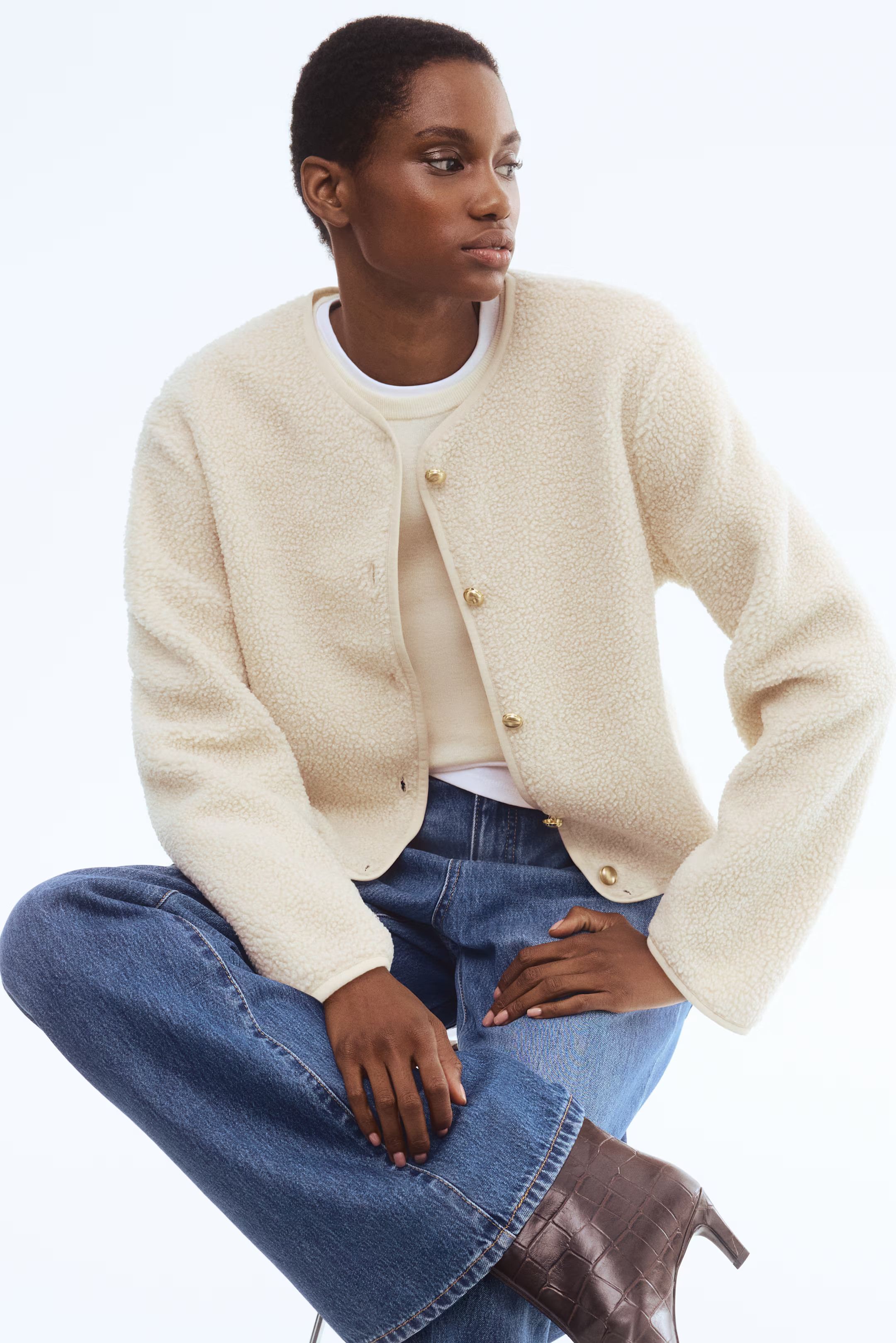 Teddy Fleece Jacket - Light beige - Ladies | H&M US | H&M (US + CA)