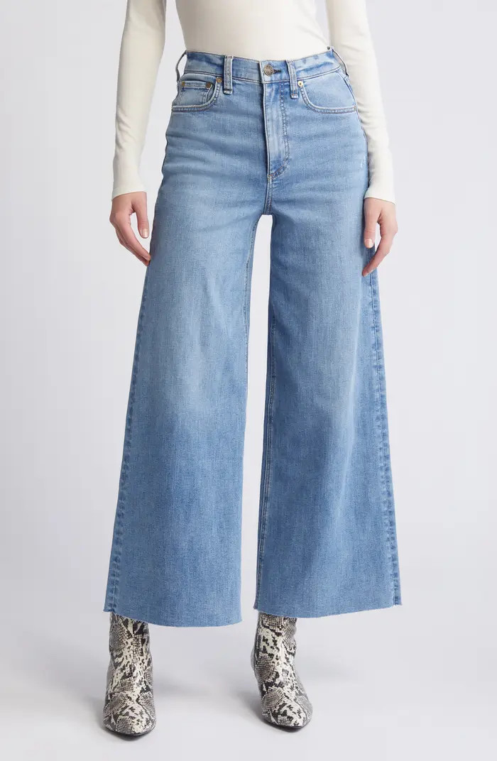 rag & bone Flexi Sofie Raw Hem High Waist Wide Leg Jeans | Nordstromrack | Nordstrom Rack