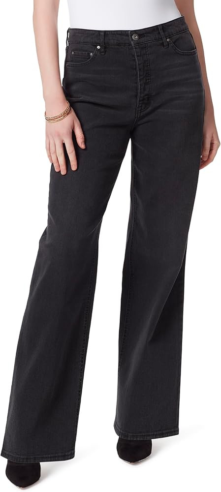 Jessica Simpson Womens Relaxed Wide Straight Leg High Rise Jean Standard | Amazon (US)