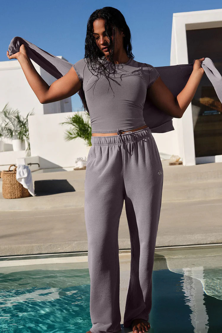 Washed Accolade Straight Leg Sweatpant - Cool Grey Wash | Alo Yoga (US)