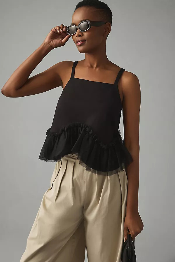 Sunday in Brooklyn Tulle-Hem Ponte Tank | Anthropologie (US)