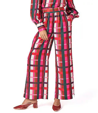 CROSBY by Mollie Burch Jasper Coordinating High Rise Holiday Plaid Wide Leg Pants | Dillard's | Dillard's
