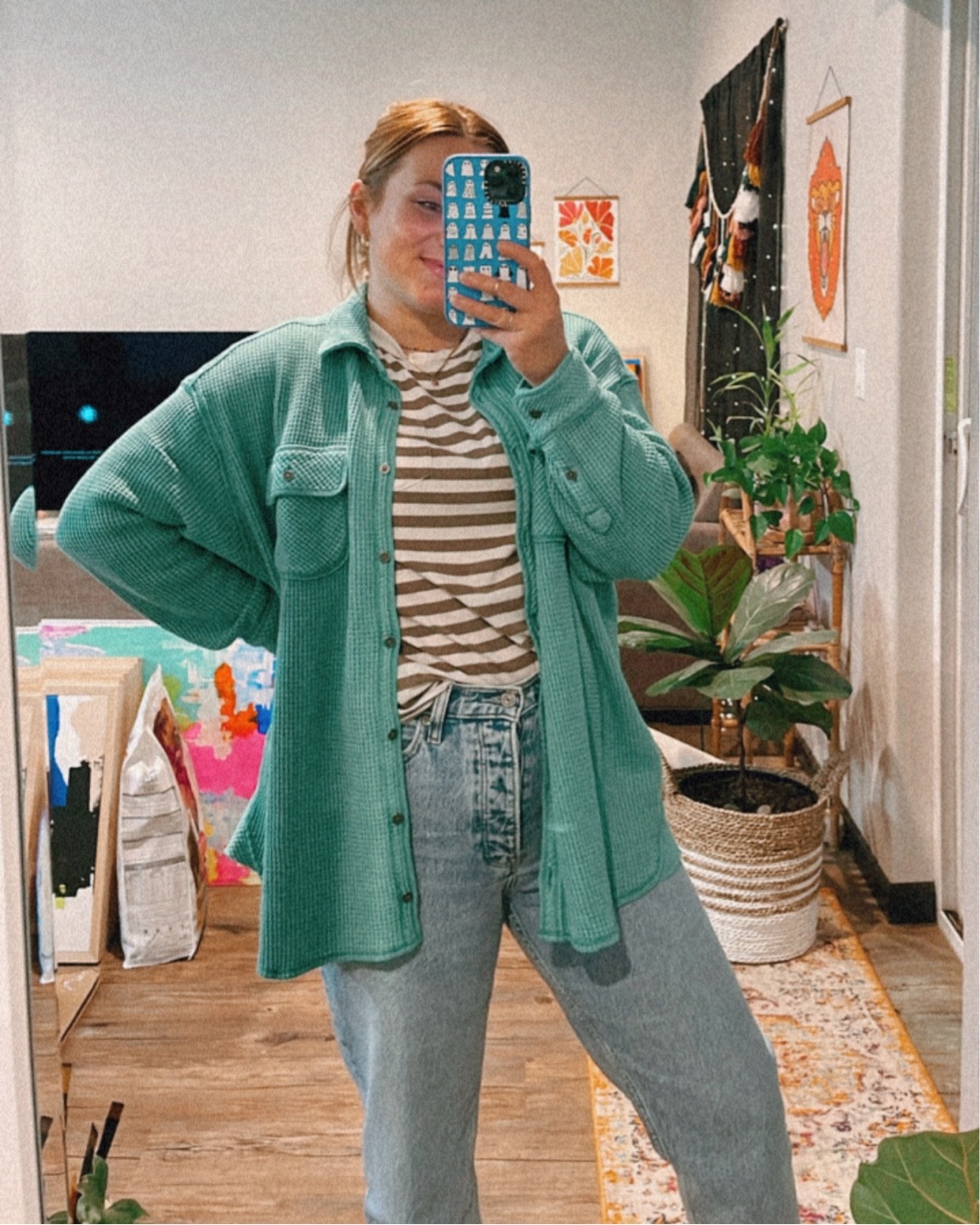 Shacket waffle shirt oversized
Midsize style casual cozy 
Wearing size M! 


#LTKunder100 #LTKSeasonal #LTKstyletip