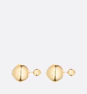 Dior Tribales Earrings Gold-Finish Metal and White Crystals | DIOR | Dior Couture