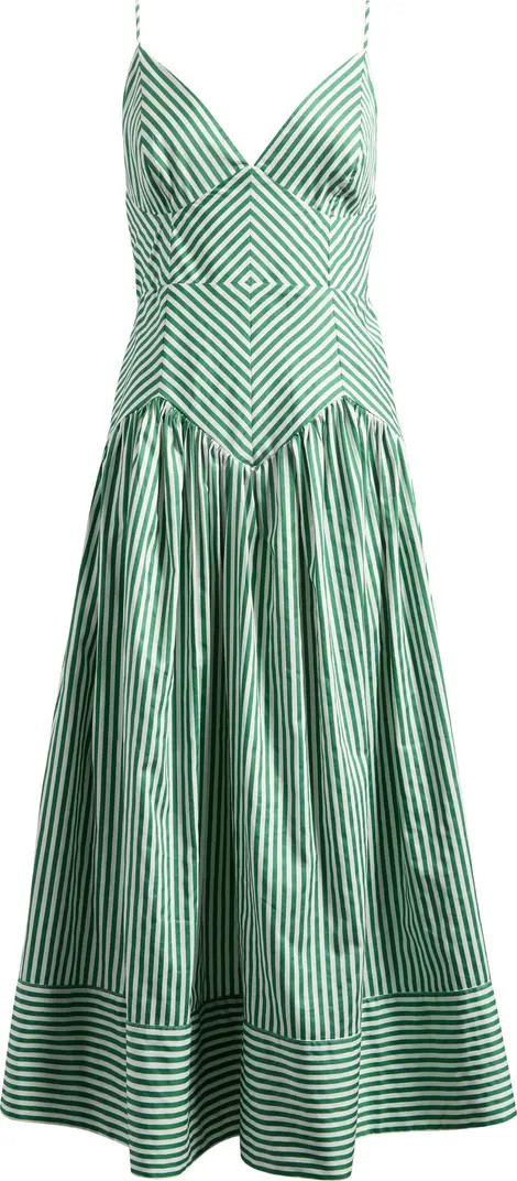 FARM Rio Stripe A-Line Midi Dress | Nordstrom | Nordstrom