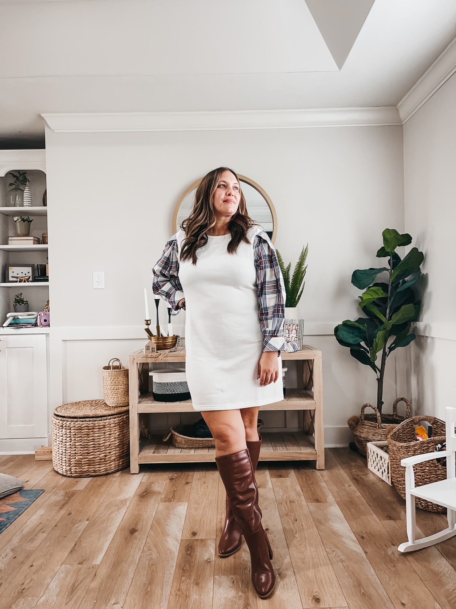 #walmartpartner We keep it casual for the holidays here, so this Free Assembly dress from @walmartfashion is perfect! Comfy, but elevated a bit for the holidays-would even be adorable with booties or sneakers! 

#LTKHoliday #LTKcurves #LTKunder50