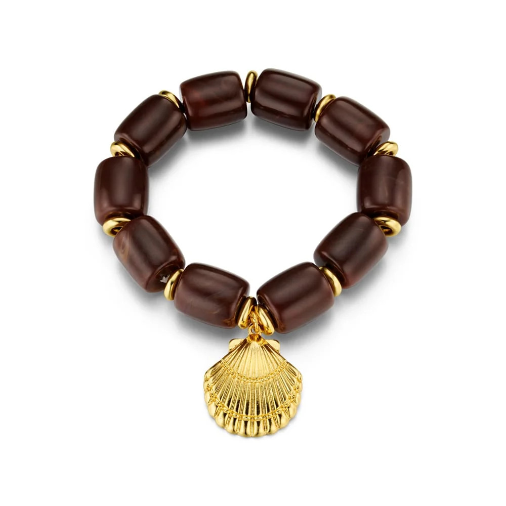 Chunky Beaded Shell Charm Bracelet | Orelia