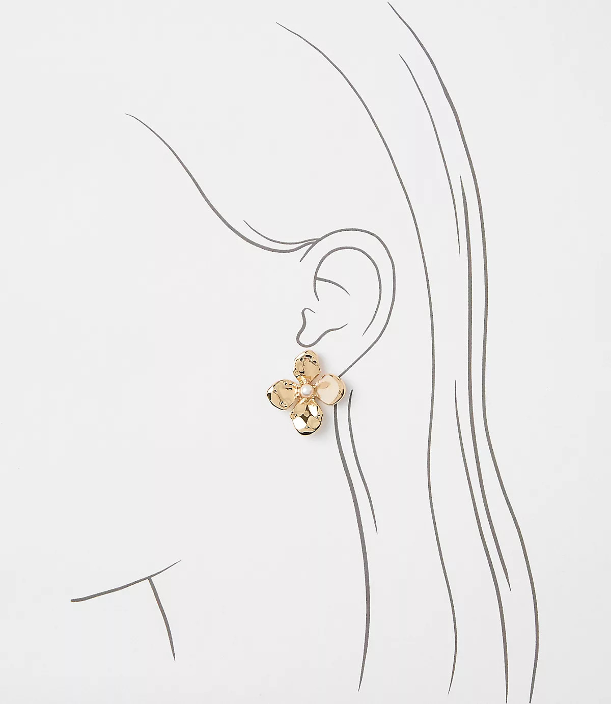 Pearlized Floral Stud Earrings | LOFT