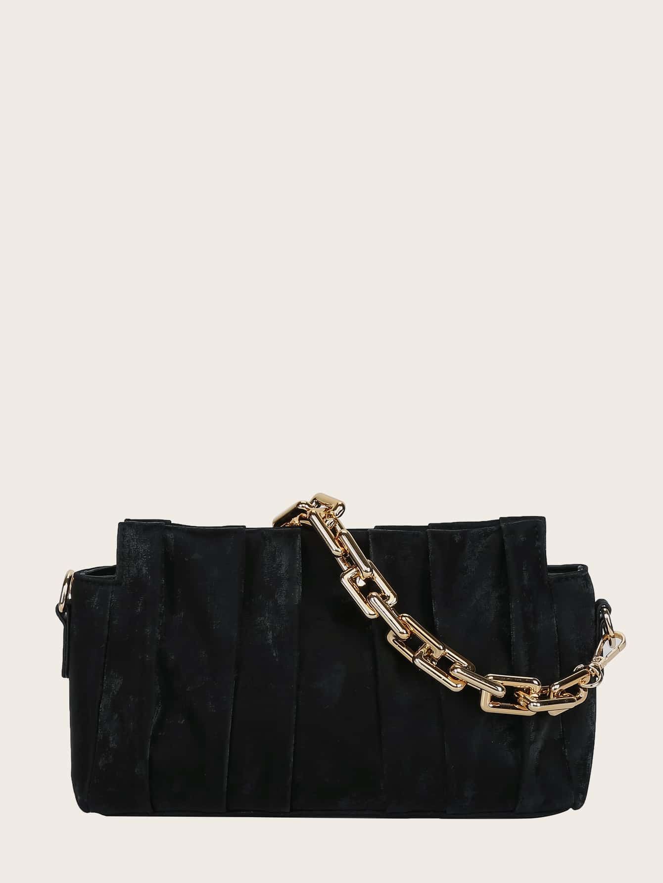 Chain Handle Ruched Bag | SHEIN