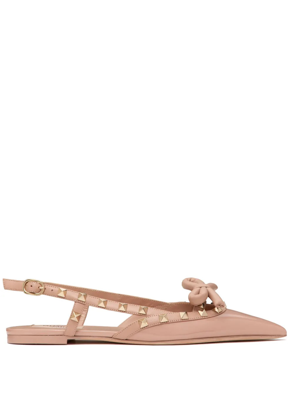 Valentino Garavani Rockstud Bow Slingback Ballerina Shoes  | Pink | FARFETCH | Farfetch Global