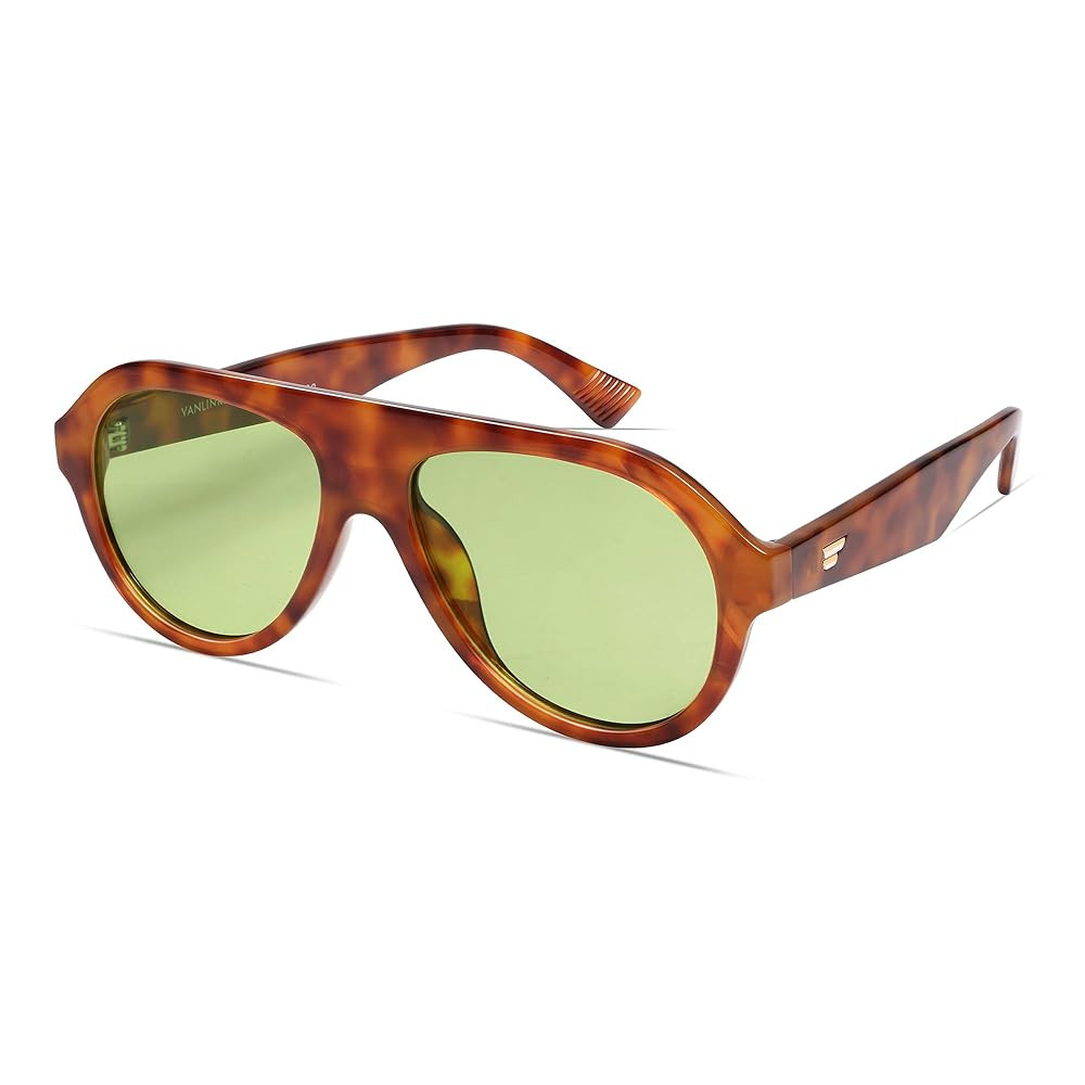 VANLINKER Retro Aviator Polarized Sunglasses for Men Women Trendy 70s Vintage Plastic Frame Sun G... | Amazon (US)