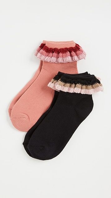 Set of 2 Rainbow Ruffle Socks | Shopbop