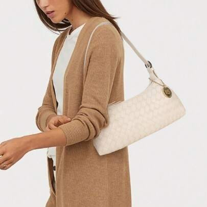 PETITE SIMONE Shoulder Bag, Mini Purse For Women Judy Small Clutch, Vegan Leather Woven Handbag With Adjustable Strap | SHEIN