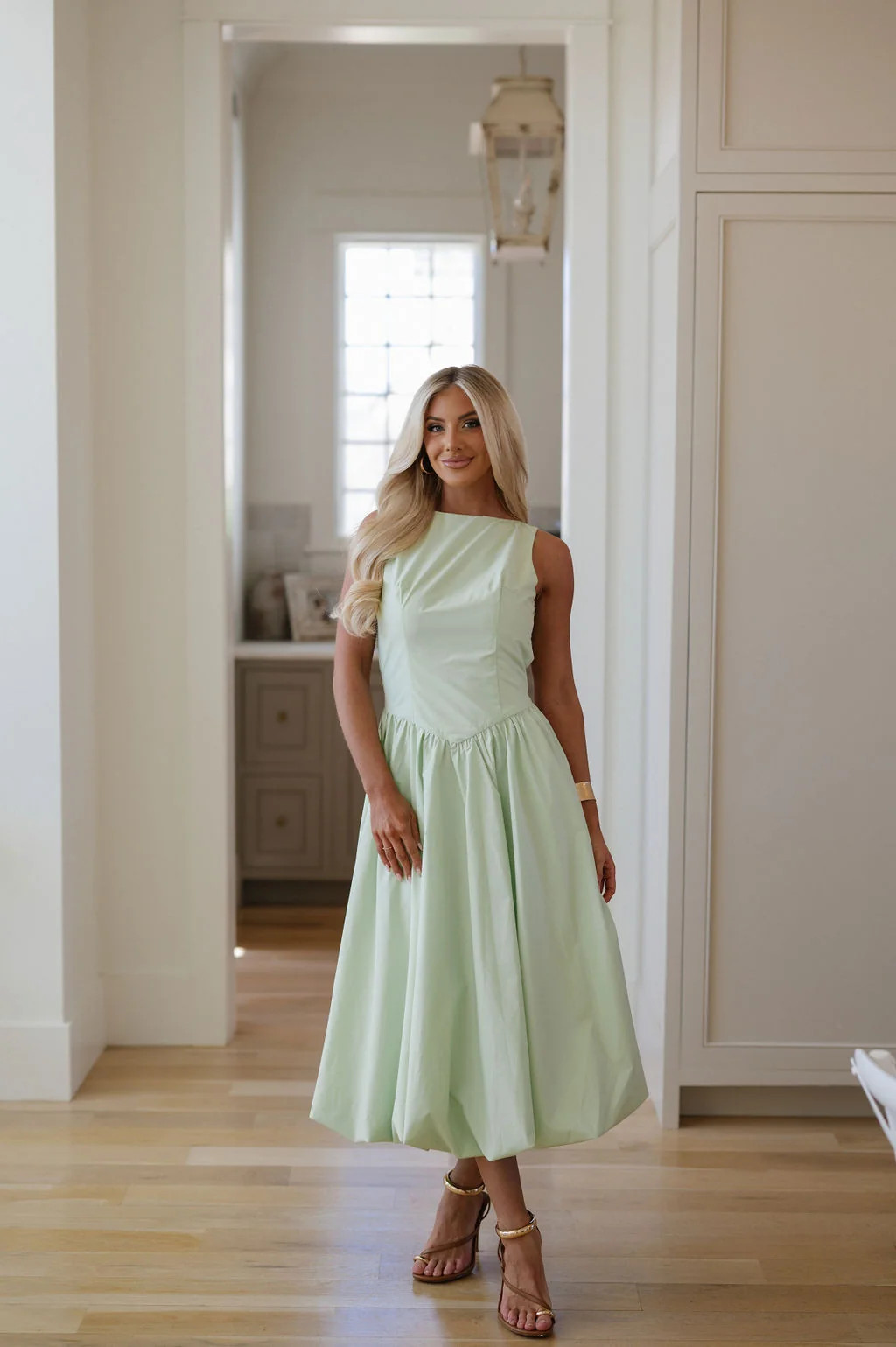 Kendra Bubble Dress-Pastel Sage | These Three