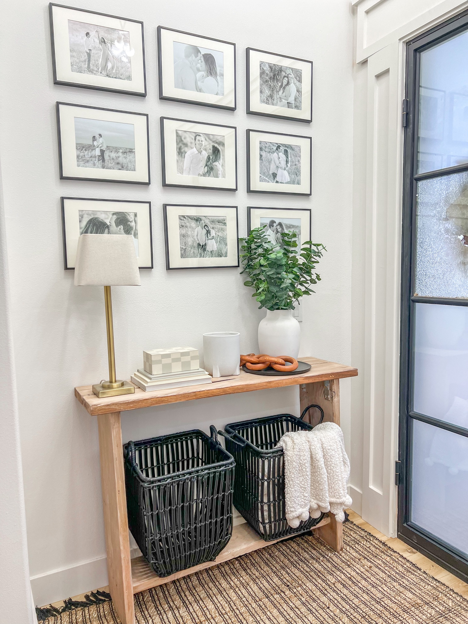 Entry way decor. Table was a DIY project & those exact baskets are from At Home😍 I can’t wait to style this space for fall! 

#LTKhome
