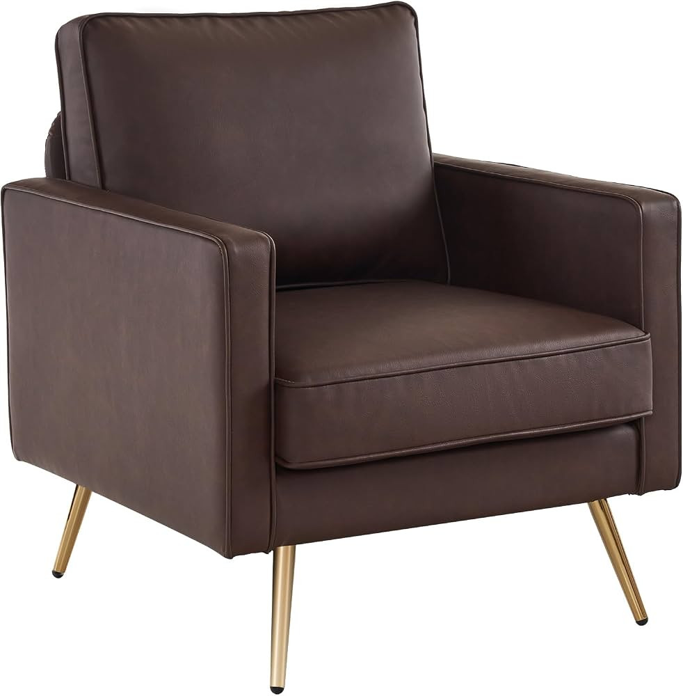 VINGLI Modern PU Leather Accent Chair for Living Room,Bedroom Comfy Chair Arm Chair Reading Chair... | Amazon (US)