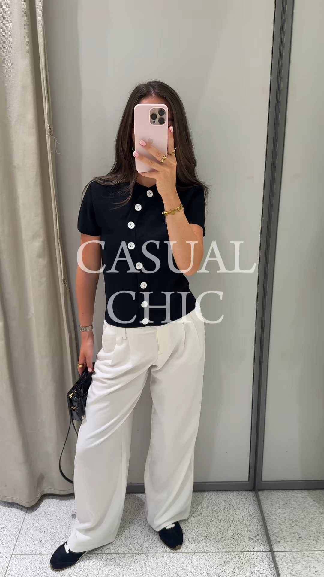 Casual chic - black knit top - white trousers - spring outfit - summer outfit

#LTKspring #LTKsummer