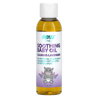 NOW Foods, Soothing Baby Oil, Calming Lavender, 4 fl oz (118 ml) | iHerb