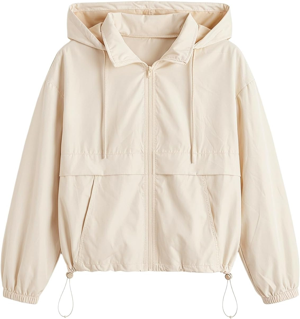 Verdusa Women's Windbreaker Jacket Workout Zip Up Hoodie with Pockets | Amazon (US)