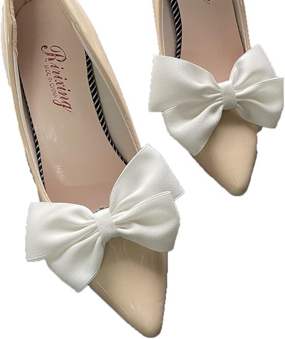 HZYFPOY 2Pcs Women Bow Shoe Clips Removable Shoe Buckles Decorative Shoes Accessories for Wedding... | Amazon (US)
