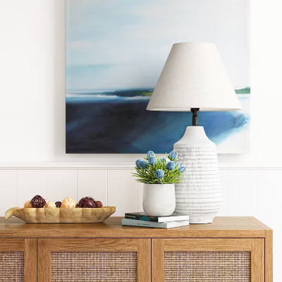 Large Textured Ceramic Lamp Base White - Threshold™ | Target