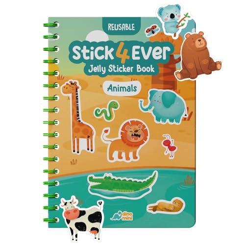 Stick4Ever Jelly Sticker Book - for Kids - Waterproof, Easy to Clean Jelly Stickers - Busy Book for Toddlers with 50 Pcs of Jelly Stickers (Animals) | Amazon (US)