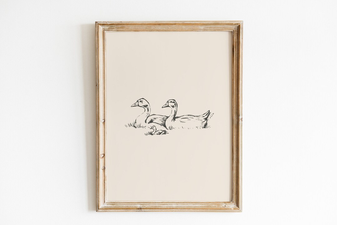 Duck Vintage Print / Duck Wall Art / Duck Drawing / Antique Vintage Painting / Farmhouse Print / ... | Etsy (US)