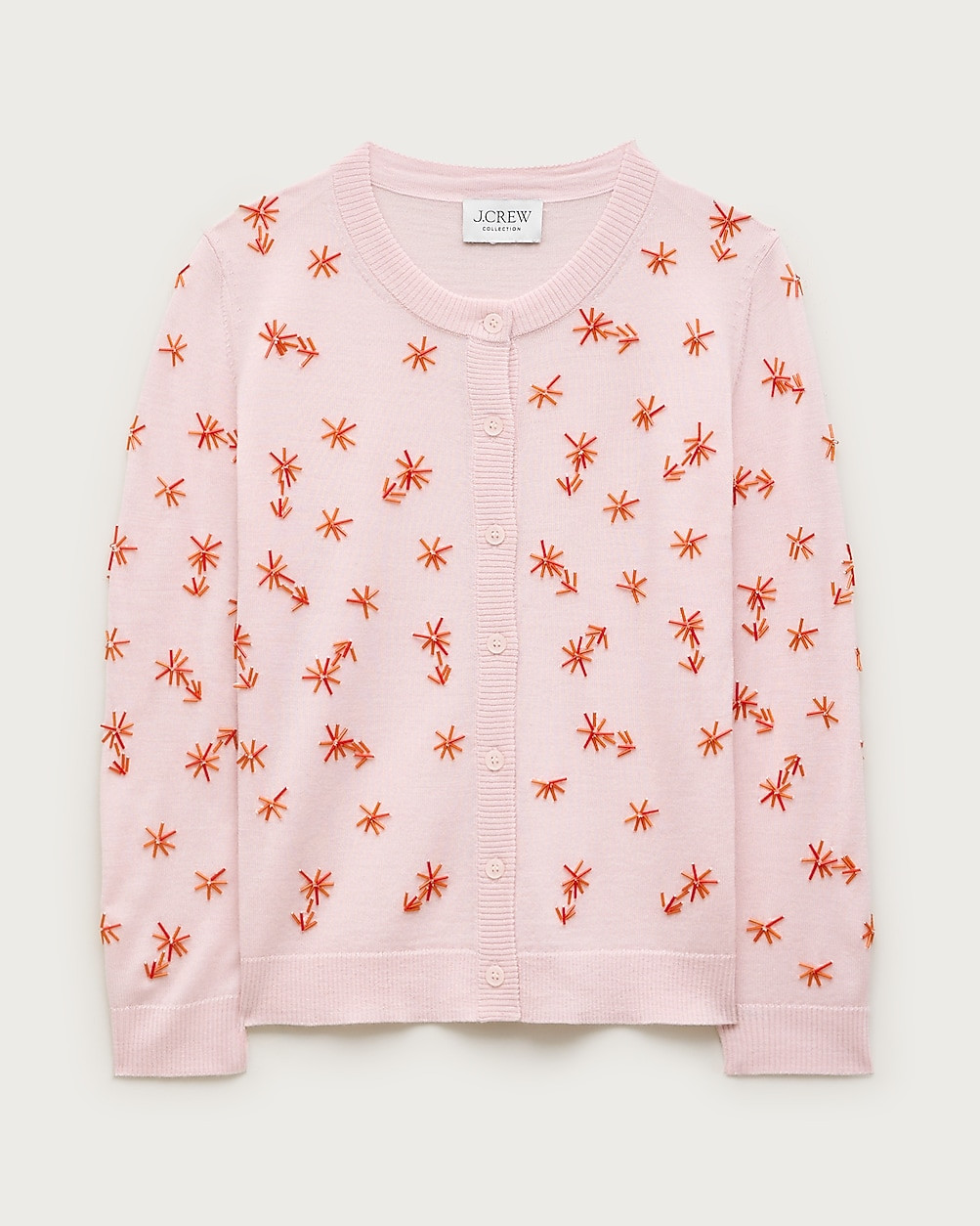 Collection crewneck cardigan in merino wool with embellishments | J. Crew US