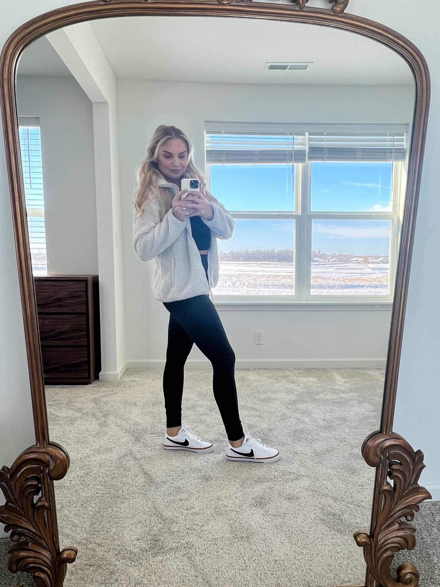 Workout causal clothes! Black leggings, yoga pants, Nike shoes, sneakers, Sherpa zip up, workout tank top. Lululemon, Target, Columbia.

#LTKfit #LTKsalealert #LTKshoecrush