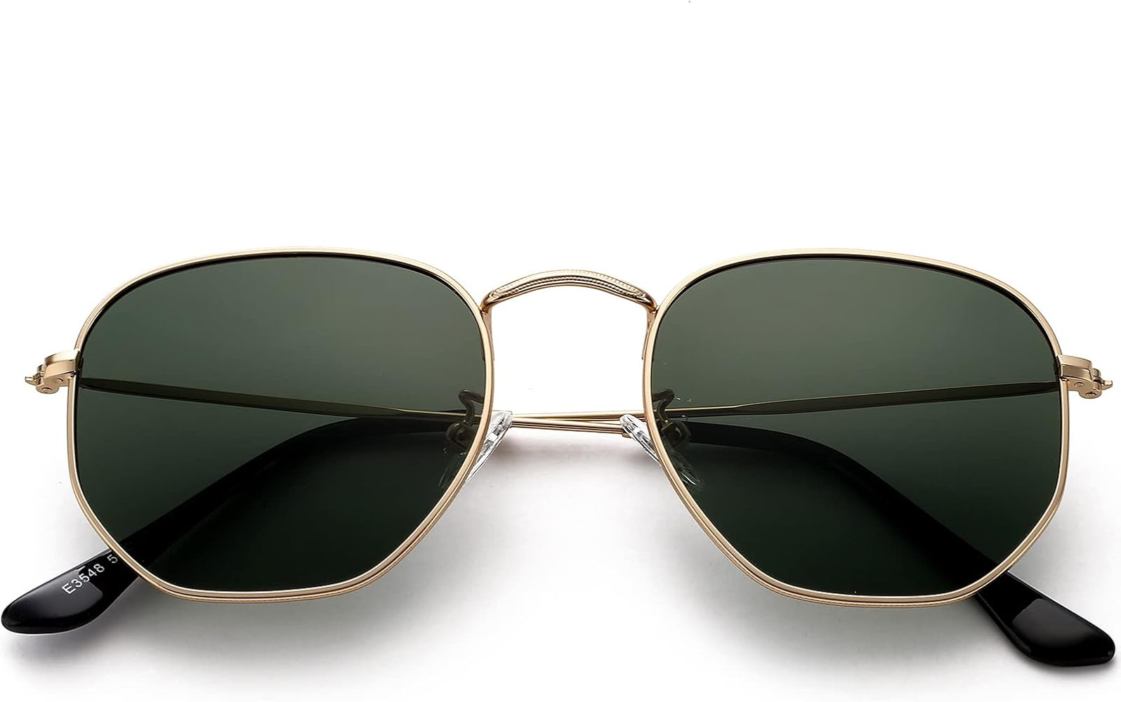 PORADAY Hexagonal Polarized Sunglasses for Women Men Vintage Square Metal Sun Glasses Geometric S... | Amazon (US)