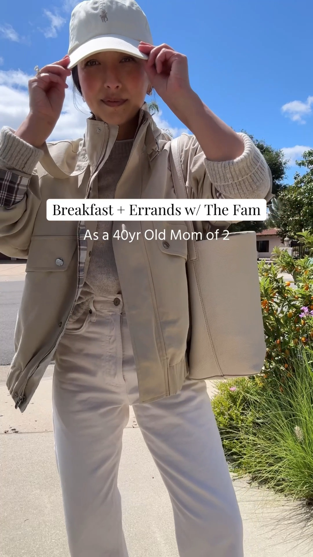 What one to breakfast and errands with the family. An elevated jacket will always add just enough interest. 

Zara jacket xs
Everlane sweater xs
Agolde Mid rise crop 25 - fits like a high rise
Aritzia socks
Dolce Vita Sirena sneakers 6 - size up
Polo hat
Dorsey earrings medium
Dorsey James necklace 15” 

#LTKootd #LTKPetite #LTKmomlife