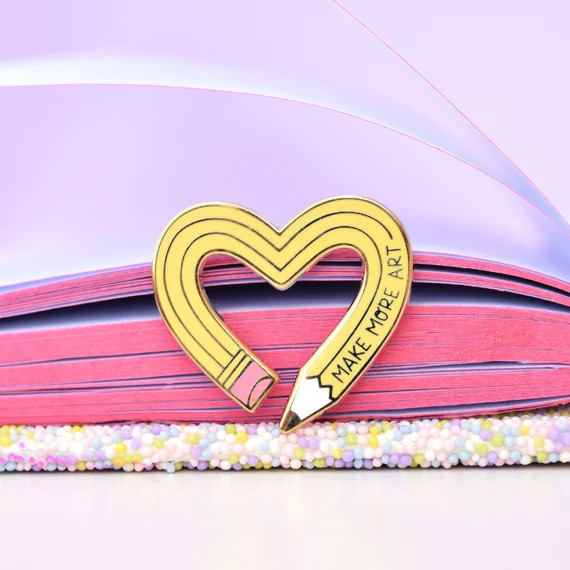 Make More Art Hard Enamel Pin // Pencil, Artist, Creative, Gift, Illustrator, Motivational, Schoo... | Etsy (US)