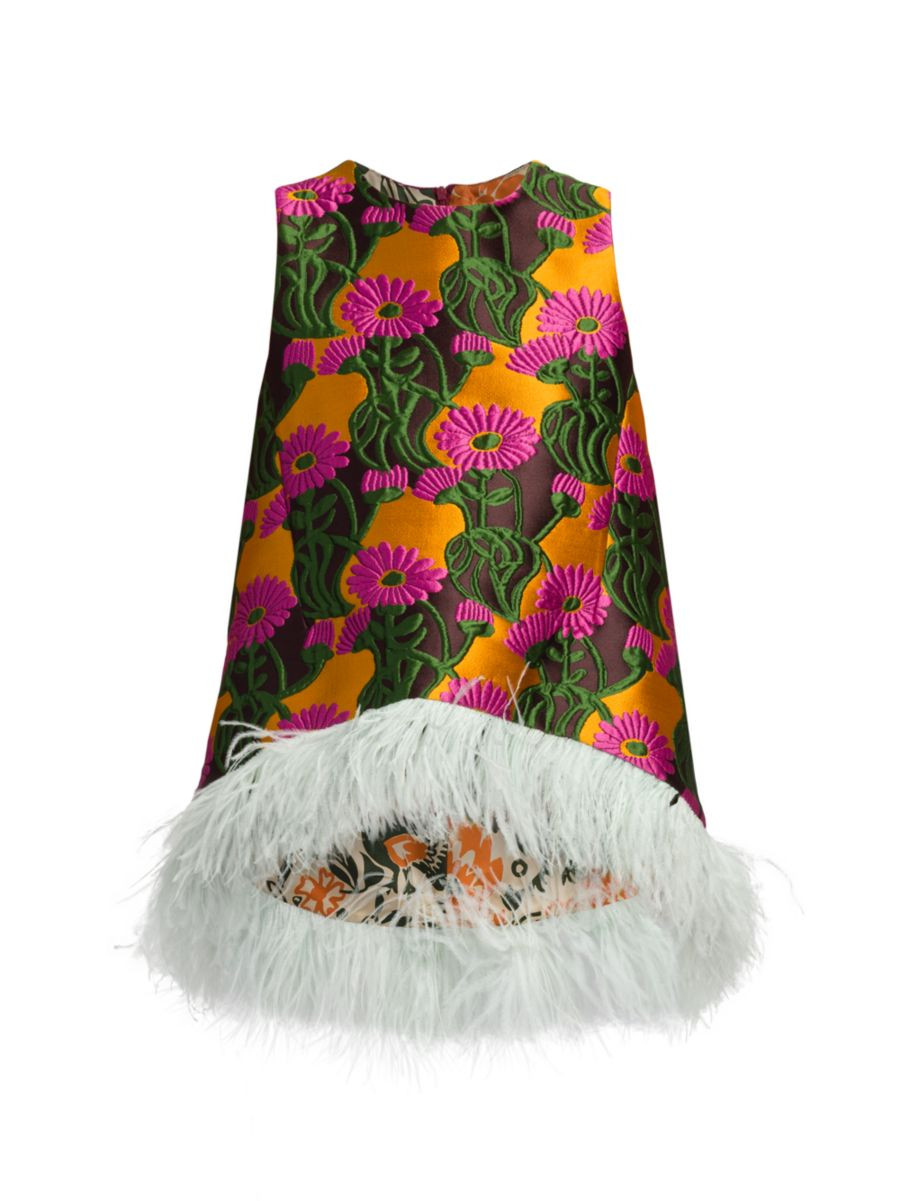 La DoubleJ La Scala Feather-Trim Top | Saks Fifth Avenue