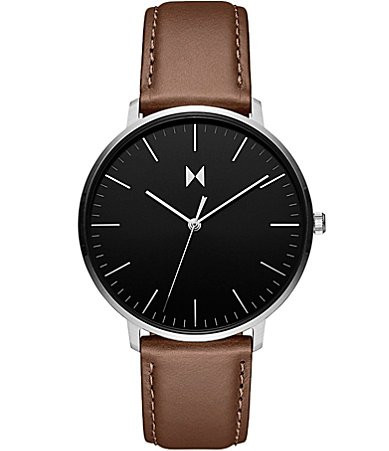 MVMT Men's Legacy Slim Analog Brown Leather Strap Watch - Brown | Dillard's
